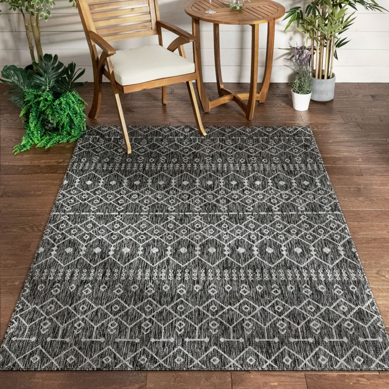 Geometric Synthetic Flatweave Kilim Indoor / Outdoor, Rectangle 240 x 300 cm