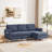 Upholstered Fabric Sleeper Sectional Sofa With Chaise-1719476357-1719476411