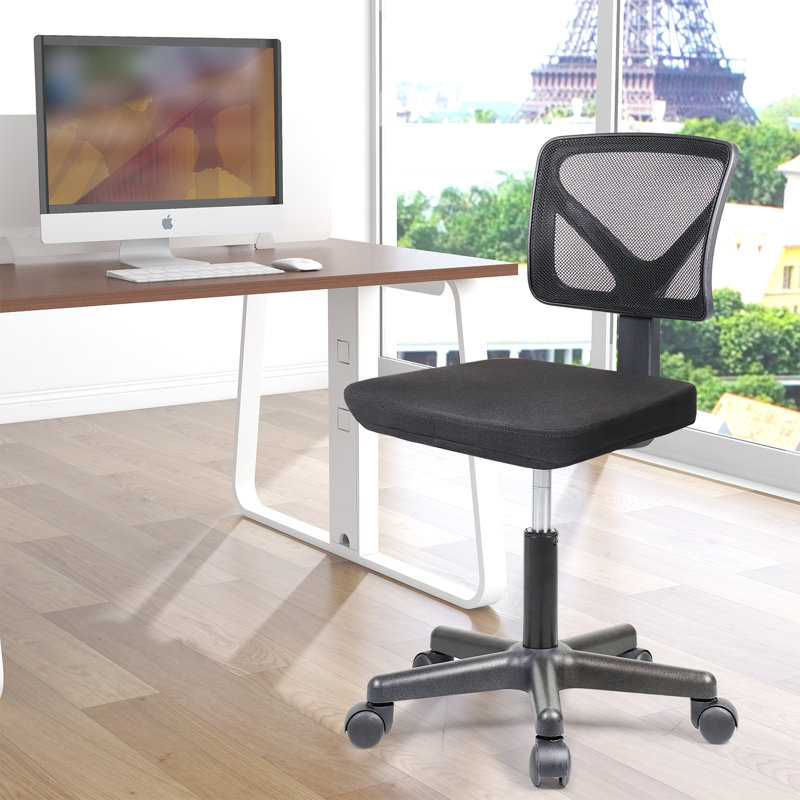 Chaise de bureau en filet Ovidia, Noir