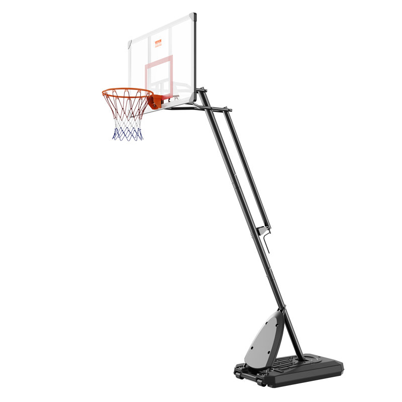 Adjustable Height Portable Basketball Hoop, 43" H x 27" W x 10" D