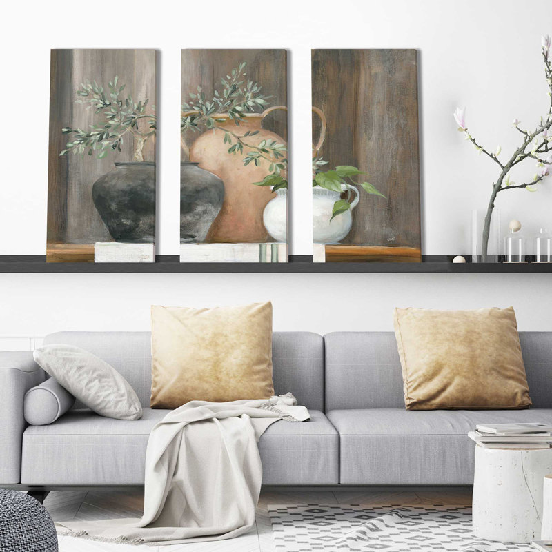Simplicité - 3 pièces sur toile tendue