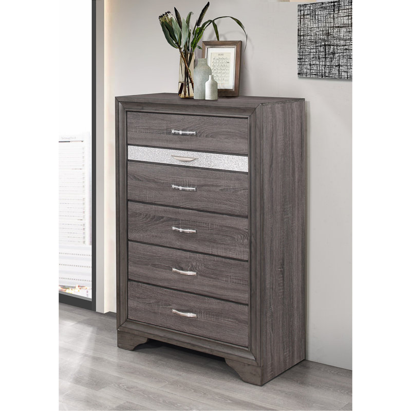 Commode gris étincelant