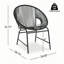 Ensemble de chaises de patio noir durable, osier et fer, ensemble d'extérieur moderne