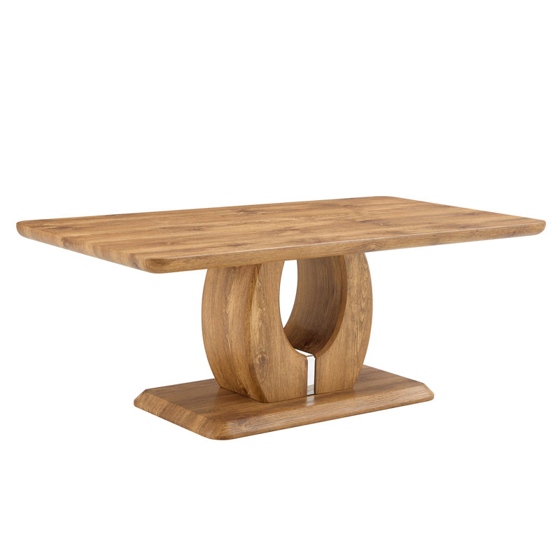 Modern simple luxury rectangular coffee table in wood colour. The computer desk. The game table