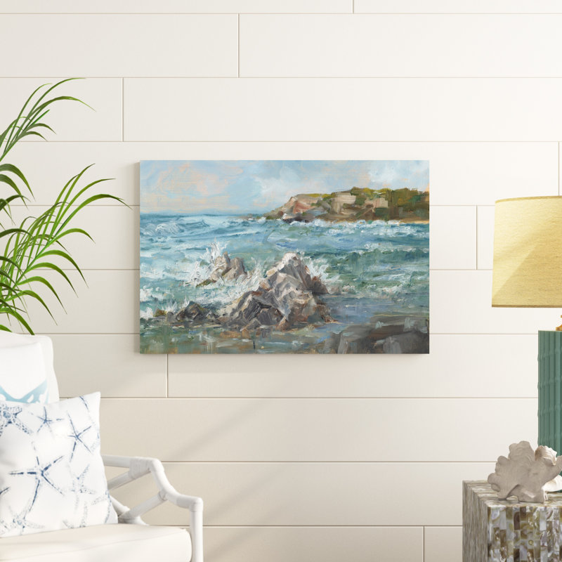 «Impasto Ocean View II», peinture sur toile, H 24 po x l 36 po