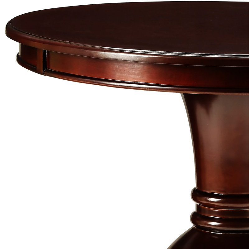 Espresso Accent Table With Pedestal Base