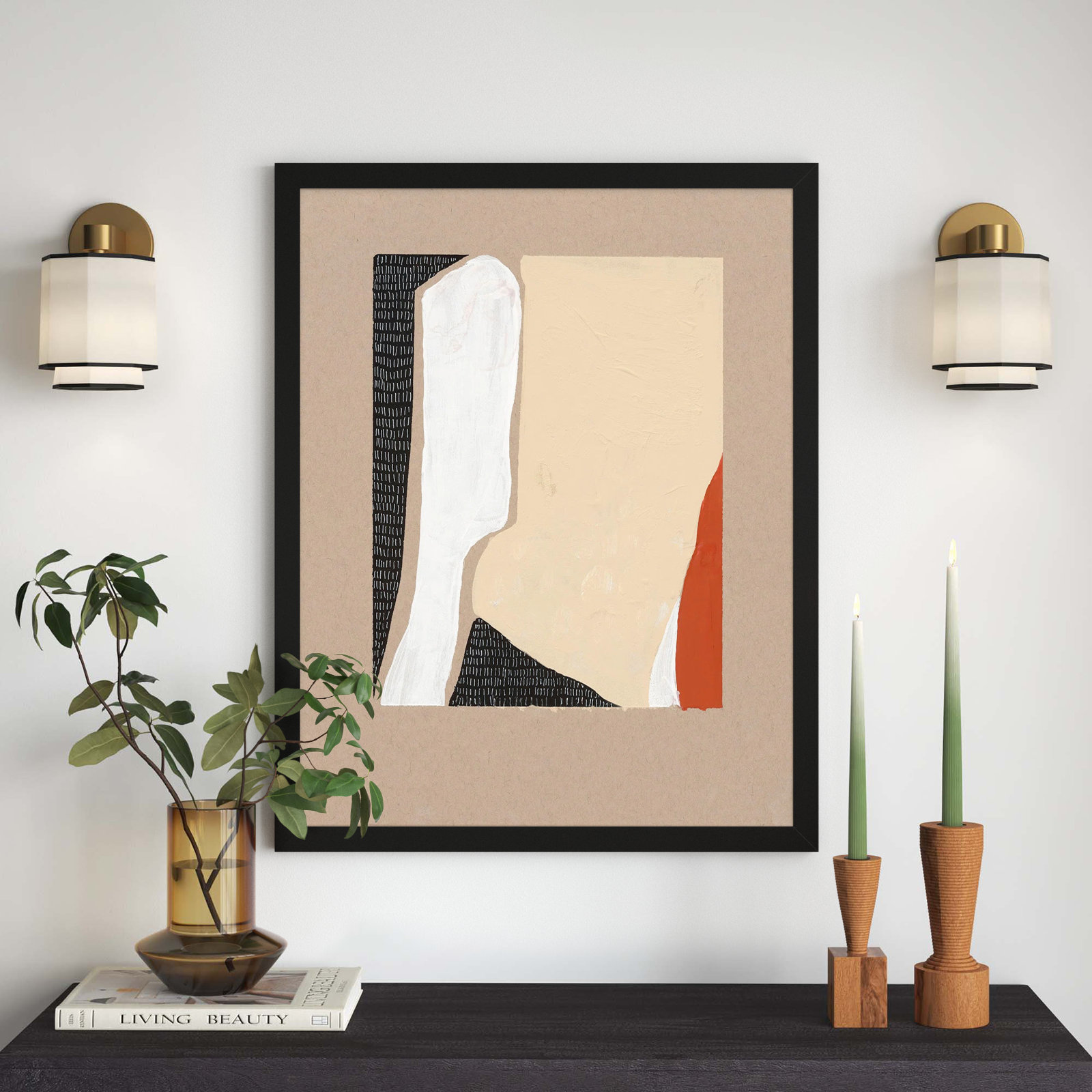 Distant View 2 by Andrea Stokes, 30" W x 38" H, Black Framed