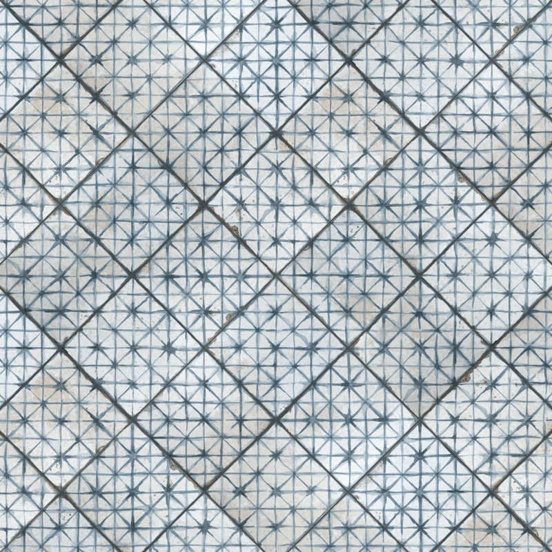 Kings Temple 18" x 18" Ceramic Patterned Wall & Floor Tile, Blue