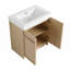 Meuble-lavabo autoportant avec lavabo en résine blanche
