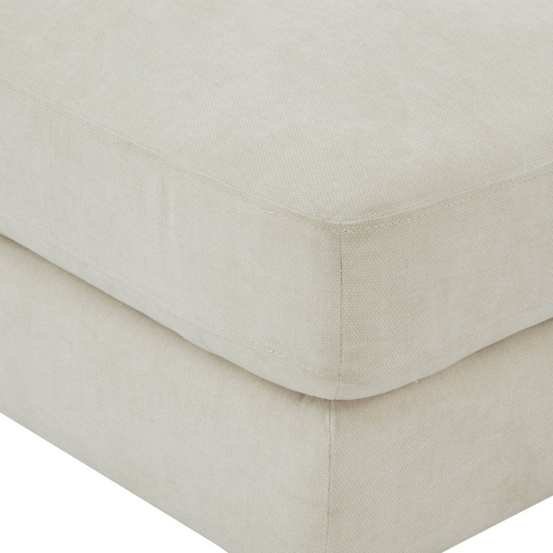 Serena 39.5" Wide Square Standard Ottoman, Cream 100% Polyester