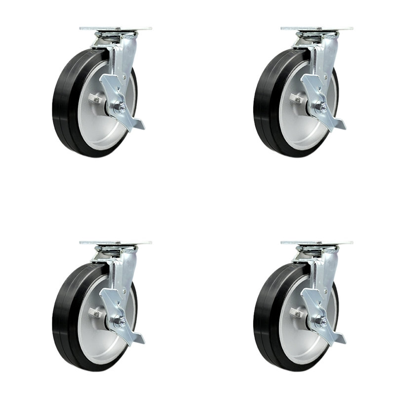 Rubber on Aluminum Caster