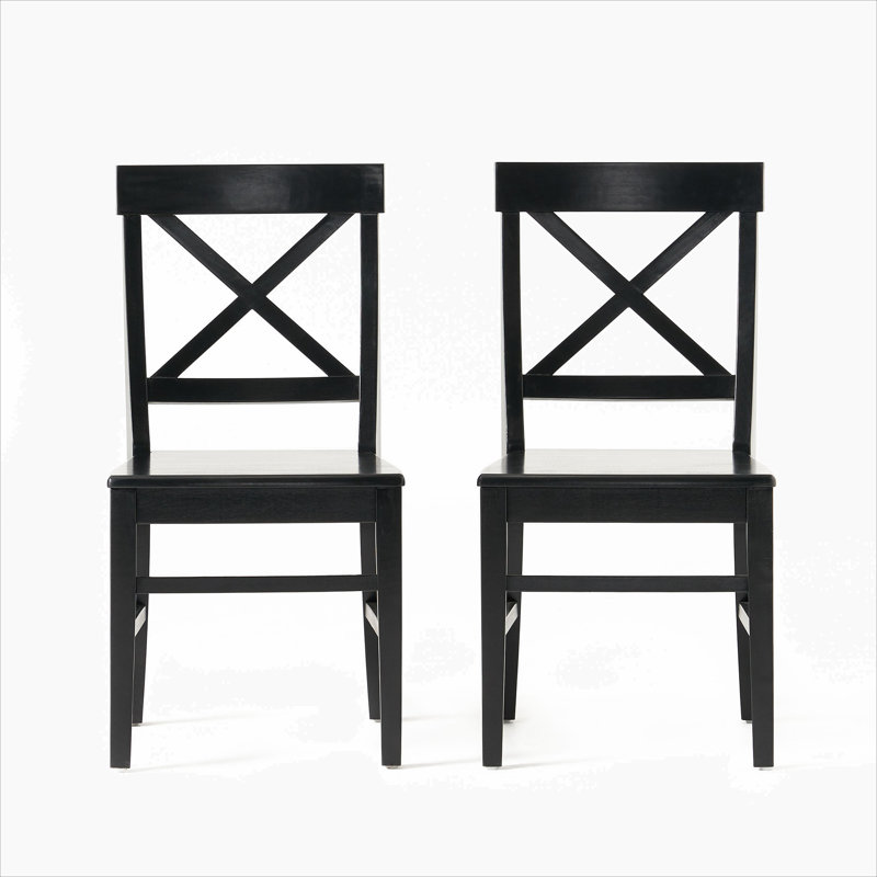 Chaises de salle à manger en bois d'acacia, Noir