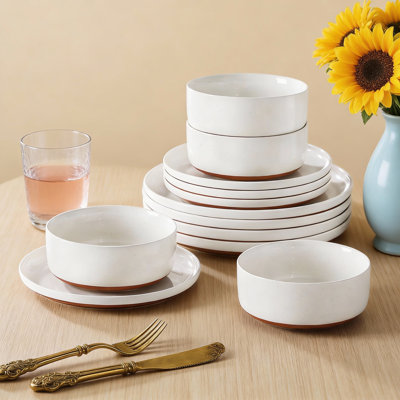 12-Piece Modern Stoneware Dinnerware Set For 4