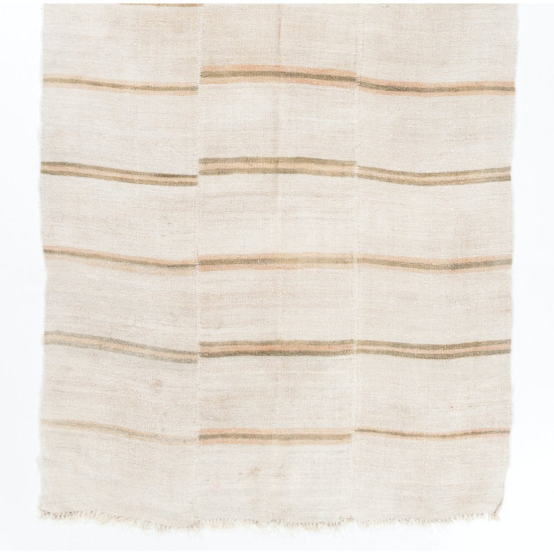Kilim anatolien à rayures 5,6 x 12,3 pi en chanvre