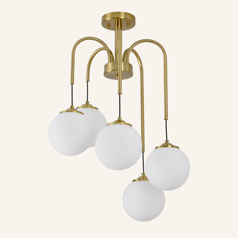 Plafonnier semi-encastré 5 lumières Spoutnik