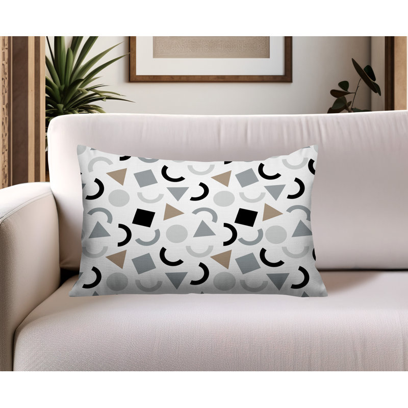 Coussin lombaire réversible intérieur / extérieur Fazzal, Rectangle H 18 po x l 25 po, Gris