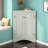 Grey Triangle Bathroom Storage Cabinet With Adjustable Shelves, Freestanding Floor Cabinet For Home Kitchen