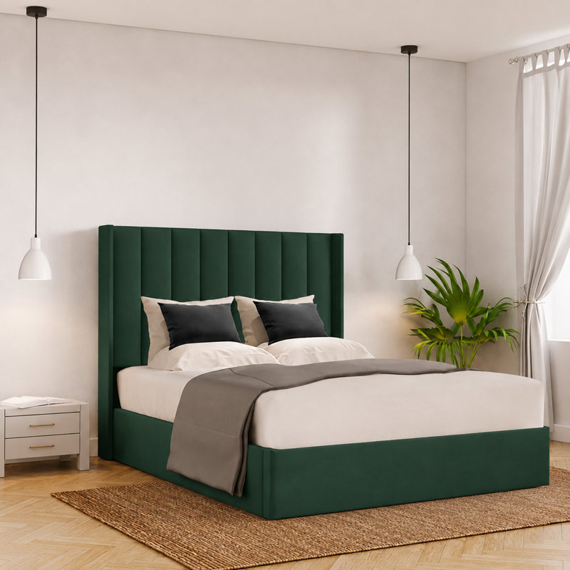Ayrin Upholstered Ottoman Storage Bed, Super King (6'), Emerald