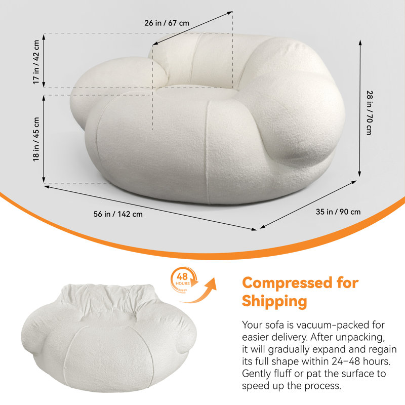 Wowmax Oversized Round Cloud Accent Chair
