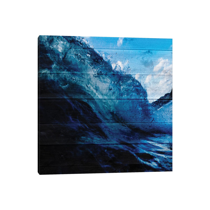 Blue Surf by Sheldon Lewis - Wrapped Canvas Print, 45.72 cm H x 45.72 cm W x 1.91 cm D
