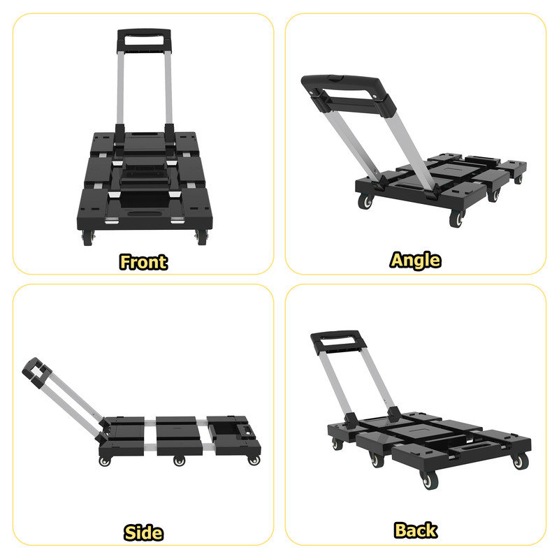 Chariot manuel pliant robuste - capacité de 330 lb, chariot à 6 roues