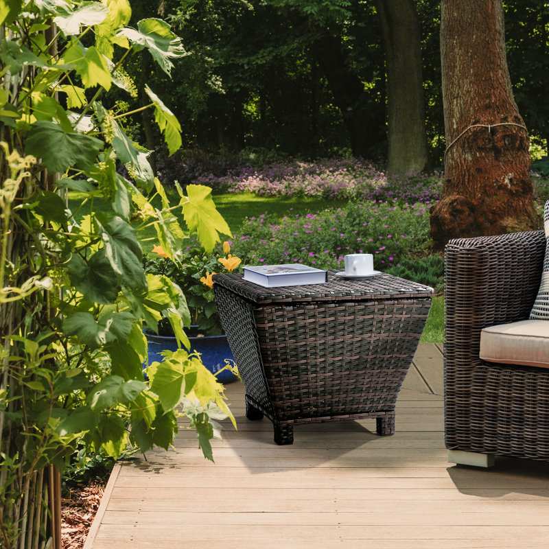 Table d'appoint de patio, Brun