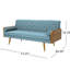 Canapé de salon bleu style Mid-Century en tissu, 80,5 cm (H) x 181 cm (L) x 77,5 cm (P), élégant avec pieds évasés, 77,5 cm (P) x 80,5 cm (H), mobilier luxueux