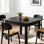 Square Dining Table with Solid Wood Legs for Kitchen Use