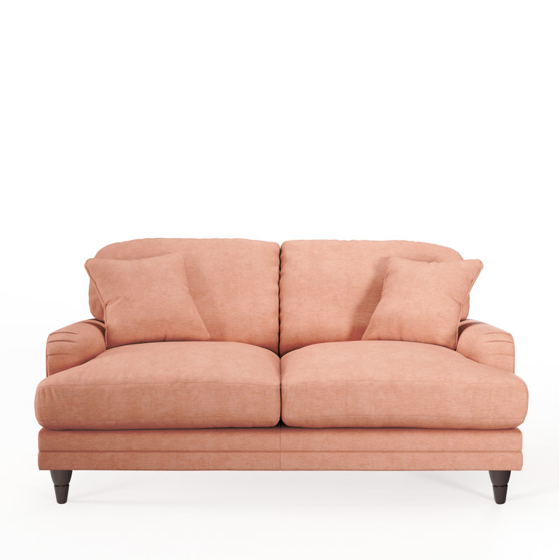 Adaku 2 Seater Sofa, Burnished Beech, Salmon
