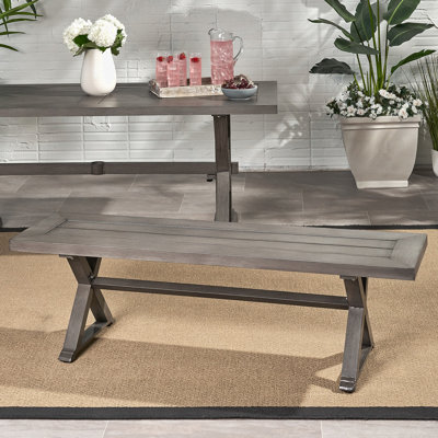 Modern Outdoor Aluminum Dining Bench