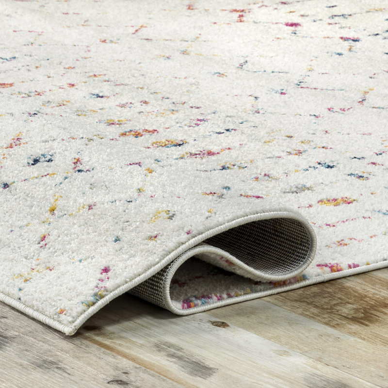 Amanti Moroccan Power Loom Performance Multi Colored Rug, Square 6'