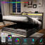 Upholstered Linen Lift Up Storage Bed-1627346802