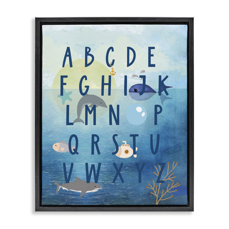«Sea Creatures» par Daniela Santiago, Cadre flottant noir de jais, H 21 po x l 17 po