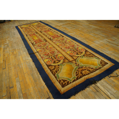 Antique Axminster Large Hallway Runner Wool Multi Rug
