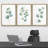 Minimal Botanical " IDEA4WALL Canvas Print Wall Art Set Green Watercolor Forest Leaf Collage Nature Floral Illustrations Realism Rustic Scenic Colorful Wilderness for Living Room, Bedroom, Office " 3 Piece Art Print-72966984-72966982