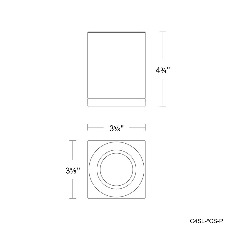 Plafonnier encastré sans cadre à DEL 5 lumières Zoron, Arc blanc, H 4,75 po x l 3,63 po x P 3,63 po