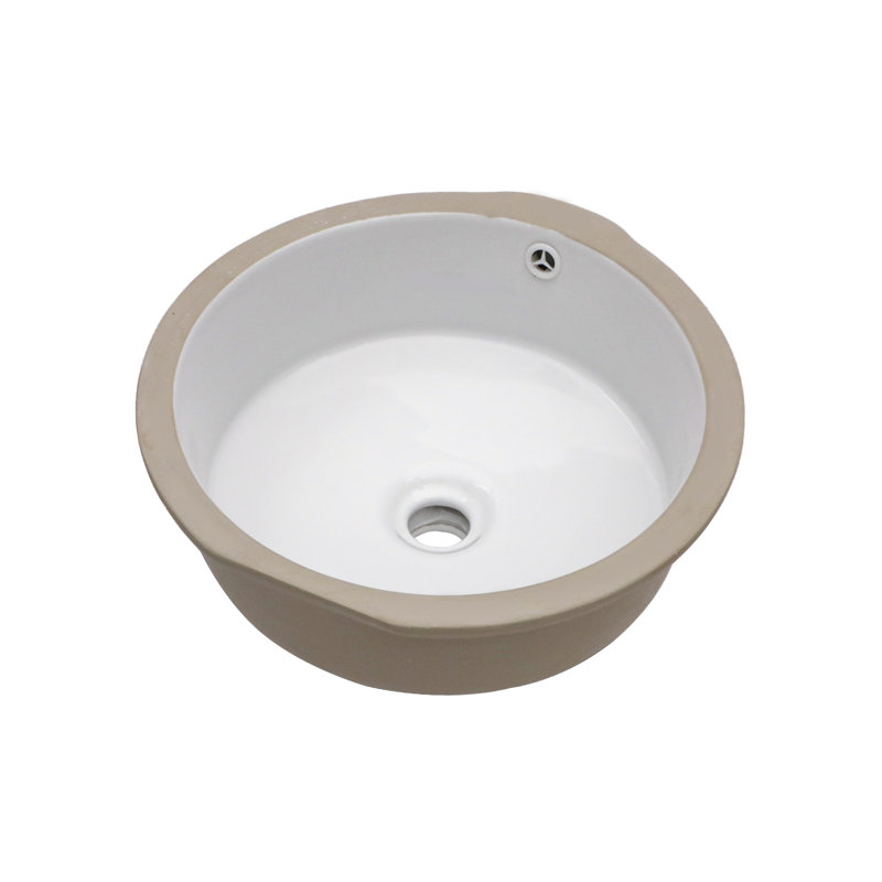 Lavabo de salle de bain rond encastré en céramique blanche avec trop-plein Topcraft, 15,75 po x 15,75 po x 6,71 po Topcraft