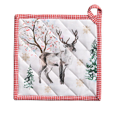 Manique Maison d'Hermine Rural Christmas 100 % coton, taille unique - 20 x 20 cm