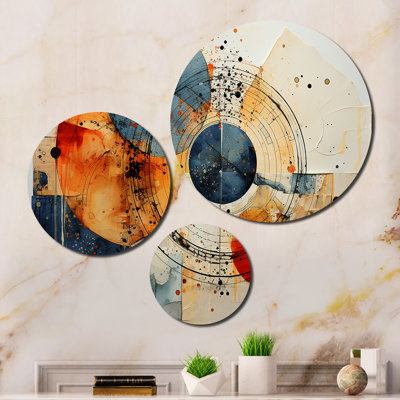 Mixed Media - Abstract Spirals Metal Wall Decor Set
