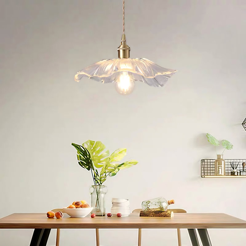 Luminaire suspendu moderne à feuilles de lotus nordique - cuivre doré à intensité variable pour îlot de cuisine et salon
