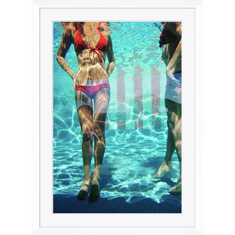 Pool At Las Brisas Print by Slim Aarons, 59.5" H x 43.5" W x 1.5" D, White Single Picture Framed
