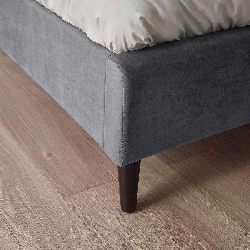Mirriah Luxury Fabric Upholstered Bed - Crisp Minimalist Design, Grey, Kingsize (5')
