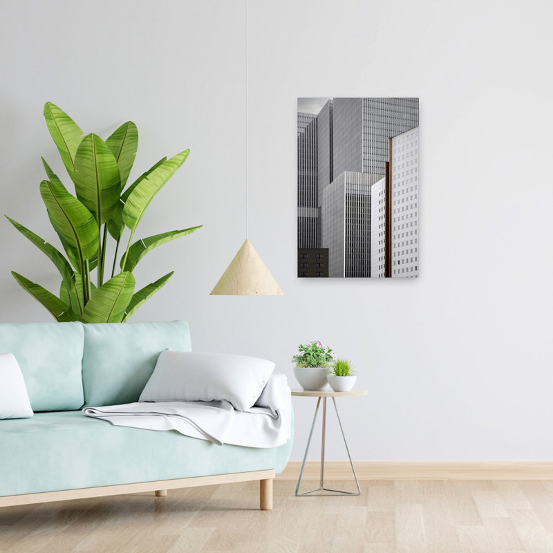 Art mural contemporain de la ville, architecture abstraite, tour, H 24 po x l 16 po