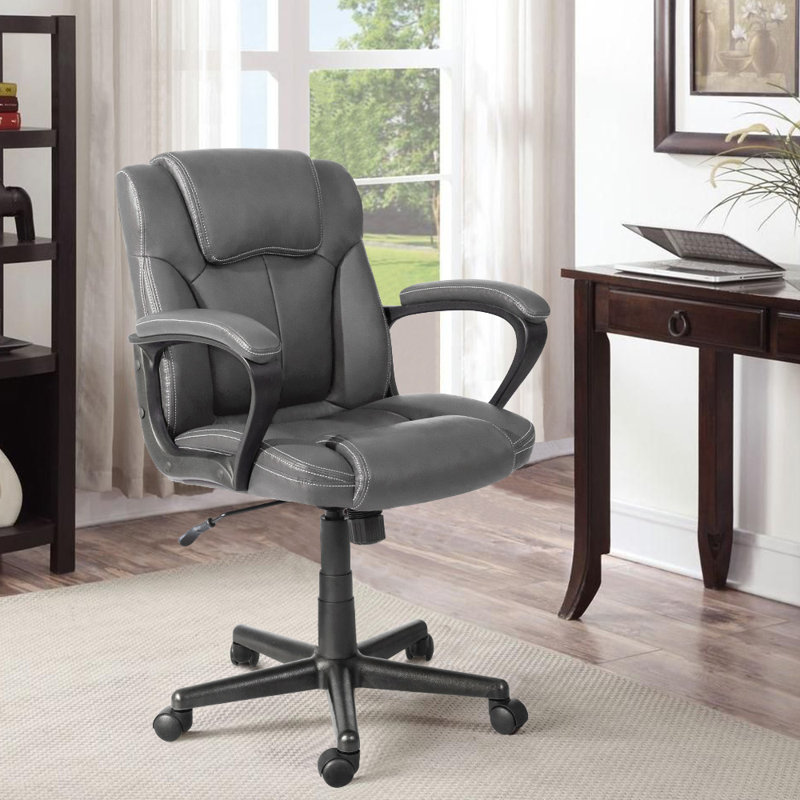 Highlandville Home office Mid Back Executive Swivel Computer Task Desk Chair, Gray