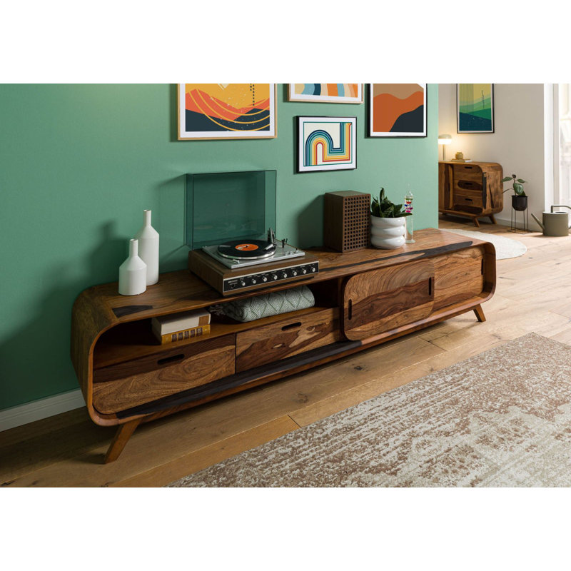 Unfinished TV Stand for TVs up to 88", Dark Brown