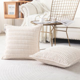 Boucle Ottoman Decorative Pillow Covers Farmhouse Boho Corduroy Cushion Cover