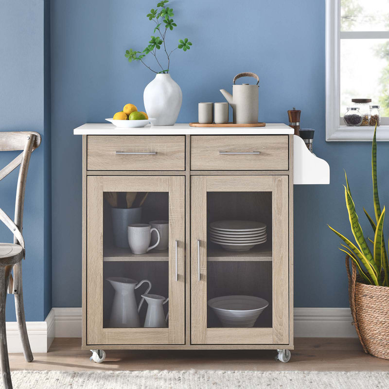Modway Cuisine Kitchen Cart, Oak