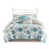 Motif floral turquoise