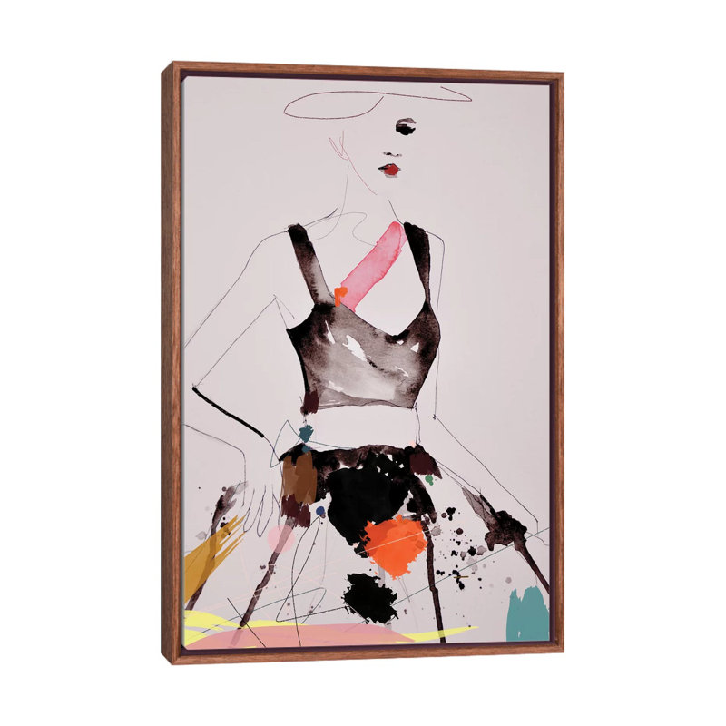Figure 5 by Leigh Viner - Painting on Canvas, 66.04 cm H x 45.72 cm W, Classic Brown Wood Framed