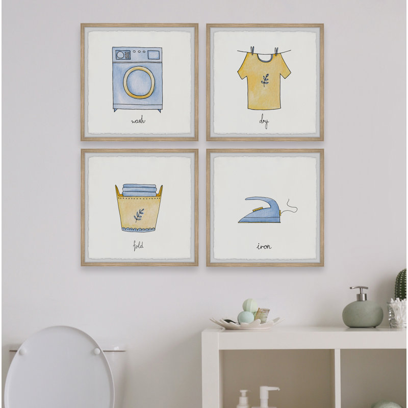 " Laundry Services " by Marmont Hill 4 - Pieces Painting Print, 32" H x 32" W